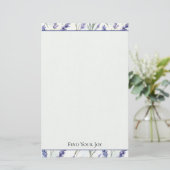 ロマンティック パープル ラベンダー 花 便箋 (スタンド正面)