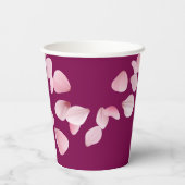 ロマンティック ピンクの花びら ウェディング 紙コップ (裏面)