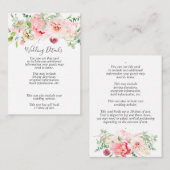 ロマンティック ピンク 牡丹 花の結婚式 詳細 エンクロージャーカード (正面/裏面)