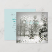 ロマンティック フォレスト クリスマスツリー 冬のウェディング 招待状 (正面/裏面)