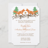 ロマンティック フォレスト グローブ フォックス ウッディー ウェディング 招待状 (正面)