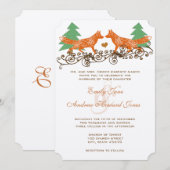 ロマンティック フォレスト グローブ フォックス ウッディー ウェディング 招待状 (正面/裏面)