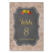 ロマンティック フォール ミュージック シート ウェディング テーブル ナンバー テーブルナンバー (正面)