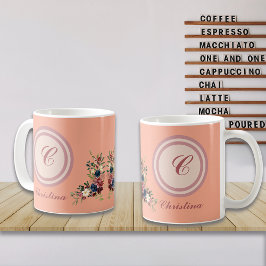 ロマンティック フラワーズ オーダーモノグラム コーヒーマグカップ