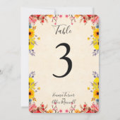 ロマンティック フラワーズ | テーブル番号カード 招待状 (裏面)