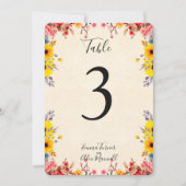 ロマンティック フラワーズ | テーブル番号カード 招待状 (正面)