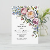ロマンティック フラワーブーケ ブランシュ & バブル 招待状 (スタンド正面)