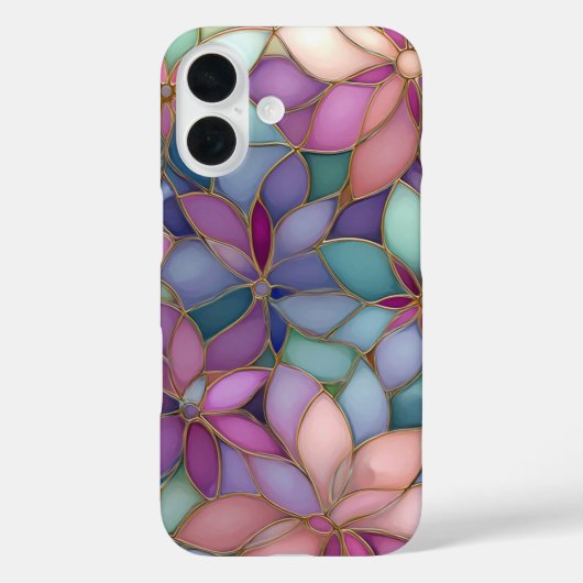 ロマンティック フローラル アート ステンドグラス iPhoneケース Case-Mate iPhoneケース (裏面)