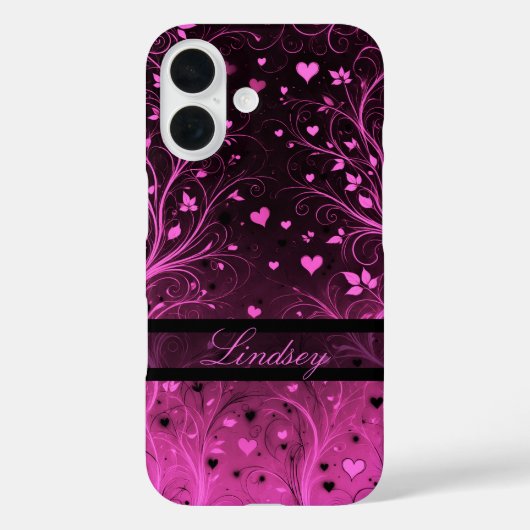 ロマンティック フローラル ハート柄 Case-Mate iPhoneケース (裏面)