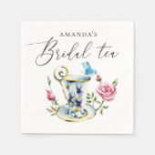 ロマンティック フローラル ブライダル シャワー | エレガント ティーパーティー スタンダードカクテルナプキン (正面)