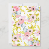 ロマンティック フローラル ブライダル シャワー ビンゴ ゲーム カード (裏面)