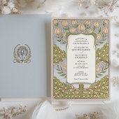 ロマンティック フローラル ヴィネ アールヌーヴォー ウェディング 招待状