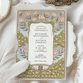 ロマンティック フローラル ヴィネ アールヌーヴォー ウェディング 招待状