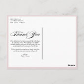 ロマンティック ブッシュ ピンク ガーデン ローズ ウェディング サンクス ポストカード (裏面)