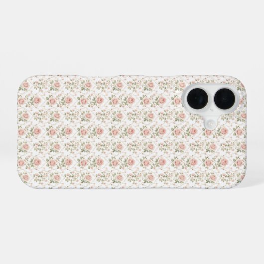 ロマンティック ブラック ボタニカル iPhone 16ケース (裏面横)