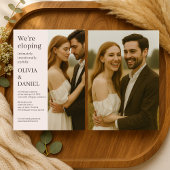 ロマンティック ブラッシュ ピンク エロープメント ミニマル フォト 招待状