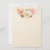 ロマンティック ブラッシュ ピンク ローズ エレガント ウェディング インビテーション (裏面)