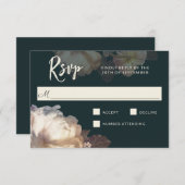 ロマンティック ブルームズ エレガント フラワーズ ウェディング RSVP (正面/裏面)
