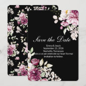 ロマンティック ブルーム フラワーズ 牡丹 セーブザデート (正面/裏面)