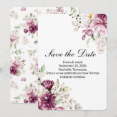 ロマンティック ブルーム フローラル 牡丹 セーブザデート (正面/裏面)