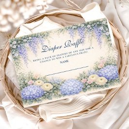 ロマンティック ブルー ハイドランジア ガーデン ディッパー ラッフル エンクロージャーカード