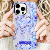ロマンティック ブルー＆ラベンダー フローラル 名前入り Case-Mate iPhoneケース
