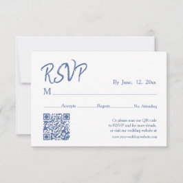 ロマンティック ブルー ワイルドフラワー ウェディング 詳細 出欠カード