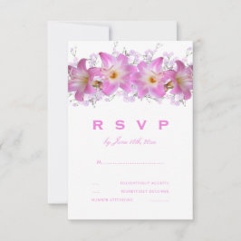 ロマンティック ベラドンナ ユリの結婚式RSVP 出欠カード