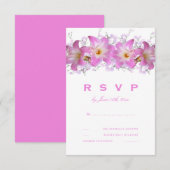 ロマンティック ベラドンナ ユリの結婚式RSVP 出欠カード (正面/裏面)