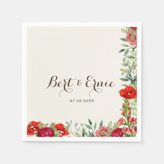 ロマンティック ボタニカル ウェディング スタンダード カクテル スタンダードカクテルナプキン (正面)