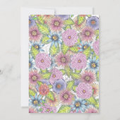 ロマンティック ボヘミアンフラワー ブライダルシャワー 招待状 (裏面)