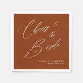 ロマンティック ボヘミアンワイスィ スクリプト ブライダルシャワー インビ スタンダードカクテルナプキン (正面)