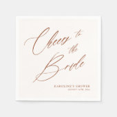 ロマンティック ボヘミアンワイルドスクリプト ブライズシャワー スタンダードカクテルナプキン (正面)