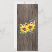 ロマンティック ボーホー ひまわり ウェディング メニュー カード (裏面)