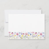 ロマンティック ボーホー ガーデン ワイルドフラワー ウェディング RSVP カード (裏面)