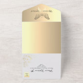 ロマンティック ボーホー ゴールド ウェディング オールインワン招待状 (外側)