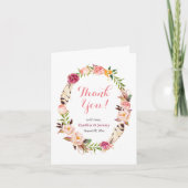 ロマンティック ボーホー フェザー フラワー リース サンクス サンキューカード (正面)