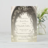 ロマンティック ボーホー ボタニカル アーチ ブライダル シャワー 招待状 (スタンド正面)