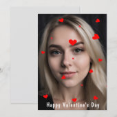 ロマンティック ミニマリスト バレンタインデー フォト カード (正面/裏面)