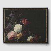 ロマンティック ムーディ ブラック ゴシック フラワーズ ブライダル シャワー ゲストブック (裏面)