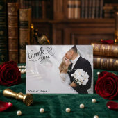 ロマンティック モダン エーテリアル フォト ウェディング サンキューカード