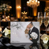 ロマンティック モダン エーテリアル フォト ウェディング サンキューカード