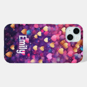 ロマンティック モダン ラブハート 名前入り Case-Mate iPhoneケース (裏面 (横))
