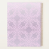 ロマンティック ラグジュアリー おしゃれな ライトピンクのダマスク柄 プランナー手帳 (裏面)