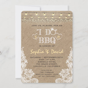 ロマンティック ラスティックレース バルーン 結婚式 BBQ 招待状
