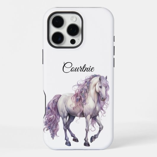 ロマンティック ラベンダー 白馬   iPhoneケース (裏面)