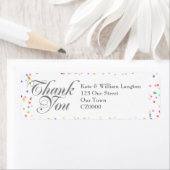 ロマンティック レインボー コンフェッティ ウェディング サンクス ラベル (インサイチュ)