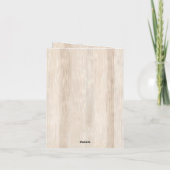 ロマンティック レッド クリーム ローズ フェイク ウッド サンクス サンキューカード (裏面)