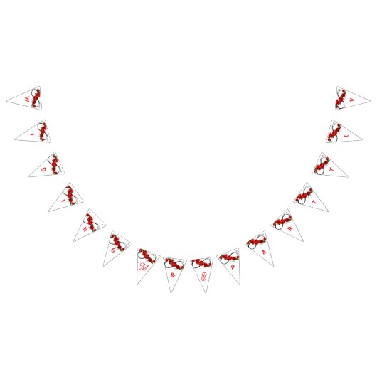 ロマンティック レッド ローズ ウェディング バナー – LOVE 文字の花飾り (全)