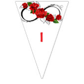 ロマンティック レッド ローズ ウェディング バナー – LOVE 文字の花飾り (第2の旗)